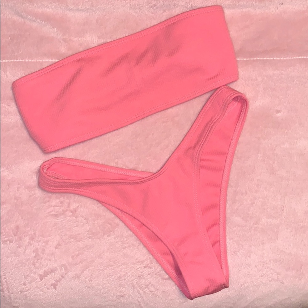 Pink Tube Top 2-piece Bikini